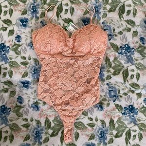 Papaya Pink Lace Bodysuit